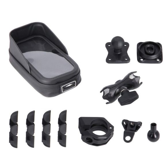 Sw-Motech Universal Smartphone Holder With Universal Phone Case - BlackRef: GPS.00.308.35100