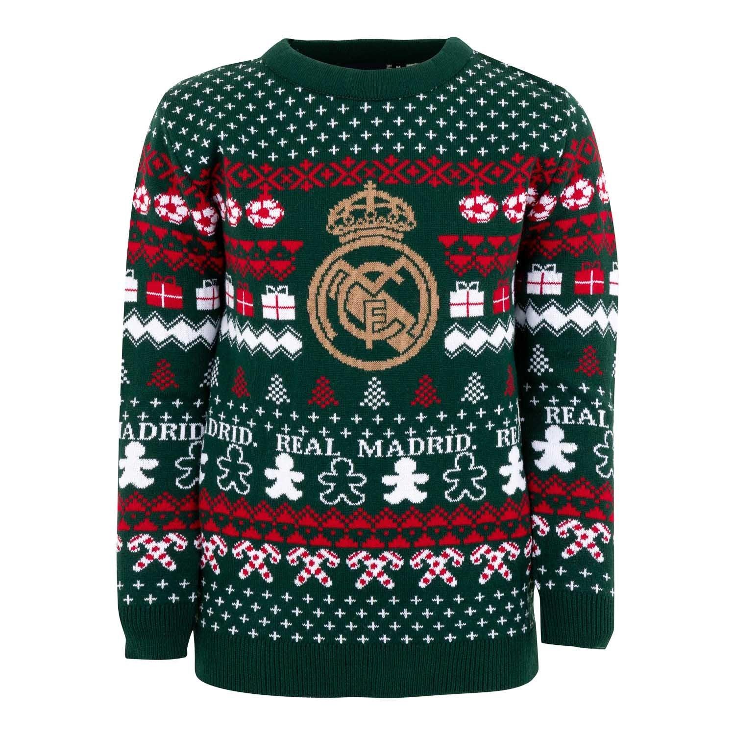 Kids Christmas Sweater Crest Green/Multicolor