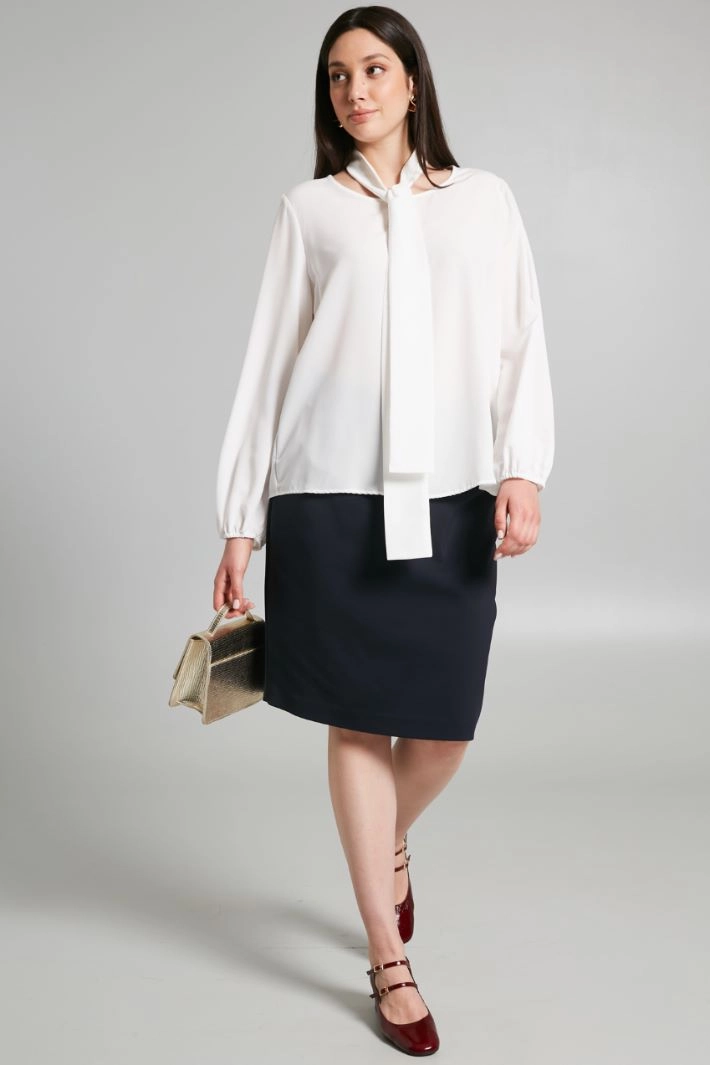 Blouse with foulard - WHITE