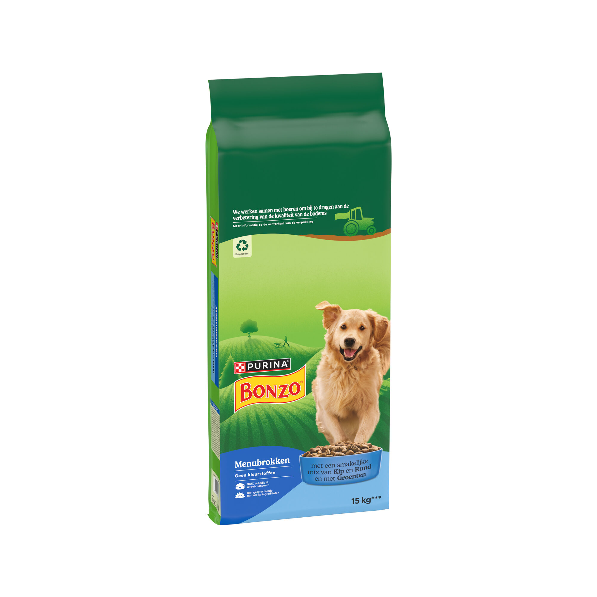 Bonzo Menu Kibble Dog Food - Chicken & Beef - 15 kg