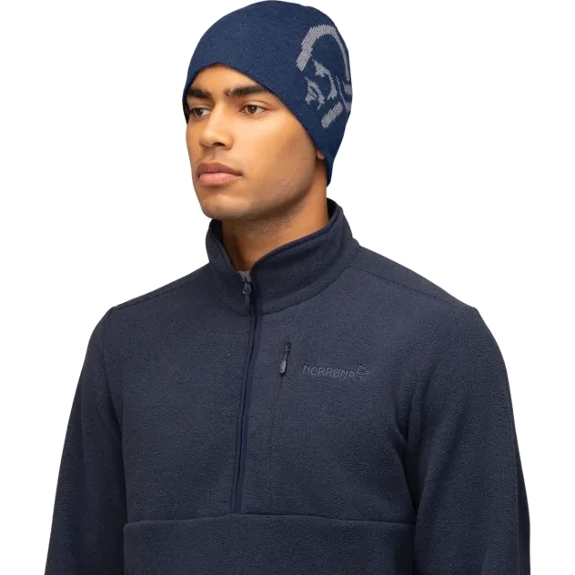 Norrona /29 mid cotton logo Beanie - Indigo Night Melange