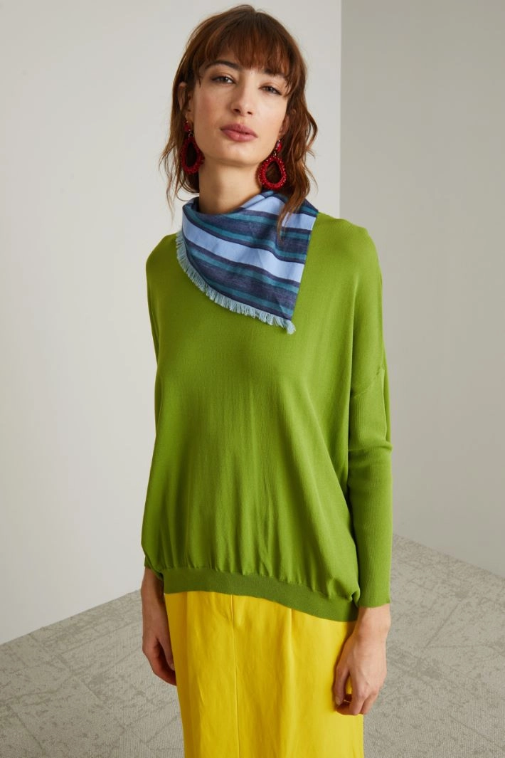 Cotton triangle scarf - BLUE