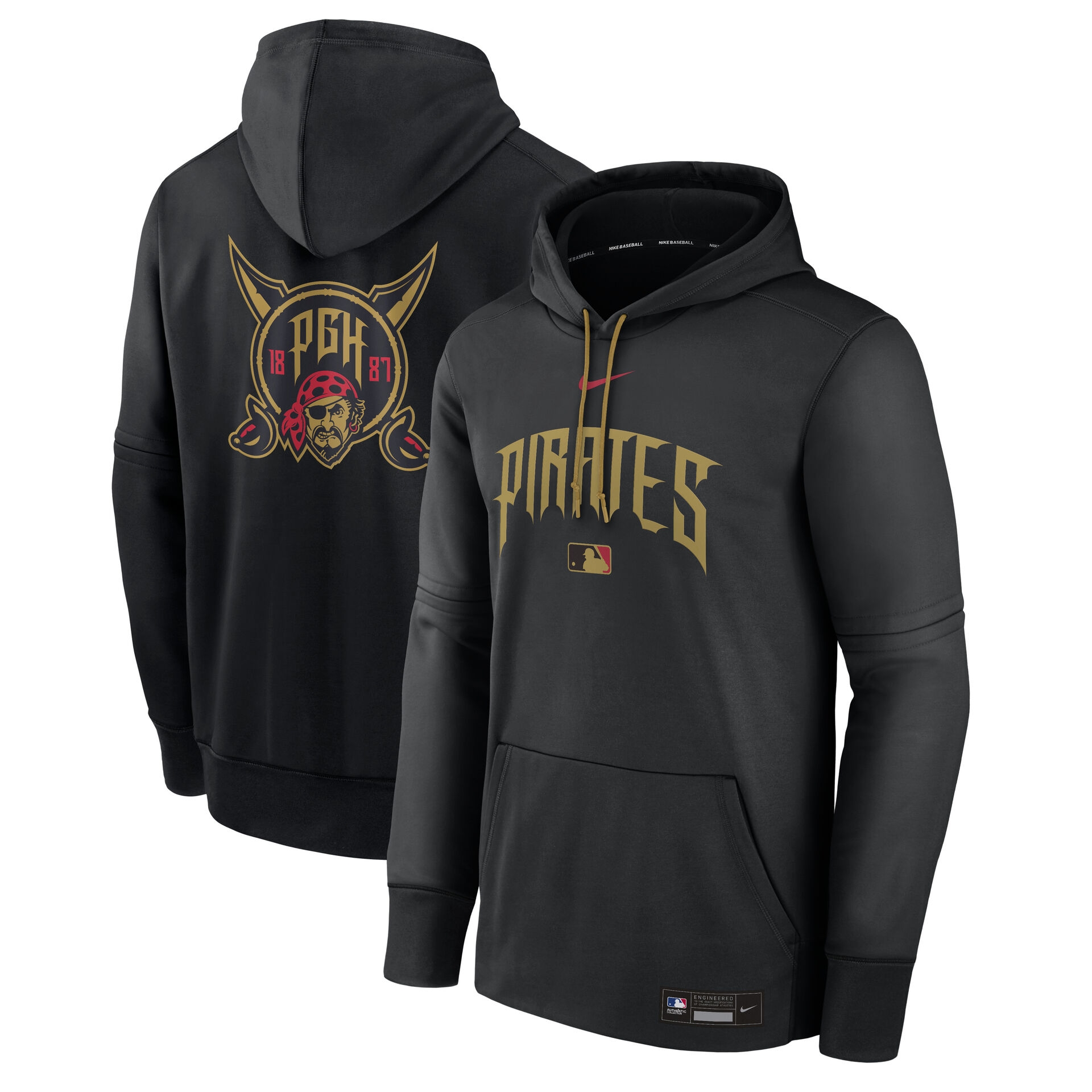 Pittsburgh Pirates City Connect 2026 MLB Authentic Therma Hoodie Black