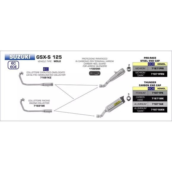 Arrow Racing HeaderRef: AW0720 / 71681MI