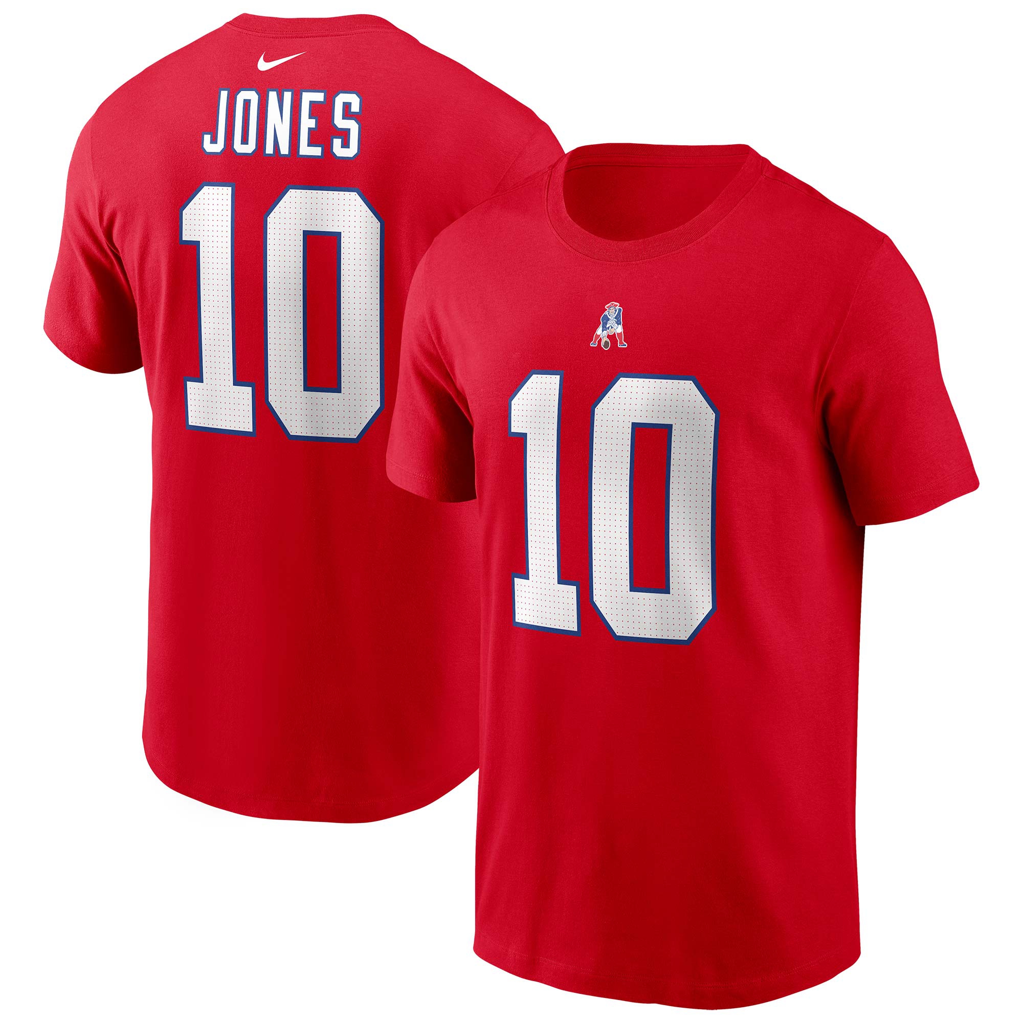 Mac Jones #10 New England Patriots Nike Player NFL T-Shirt Red