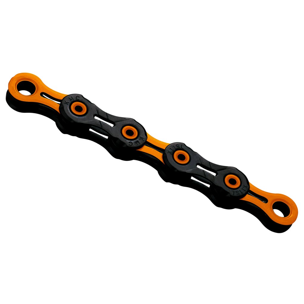 KMC DLC Chain - WAXED | 11-speed - black/orange
