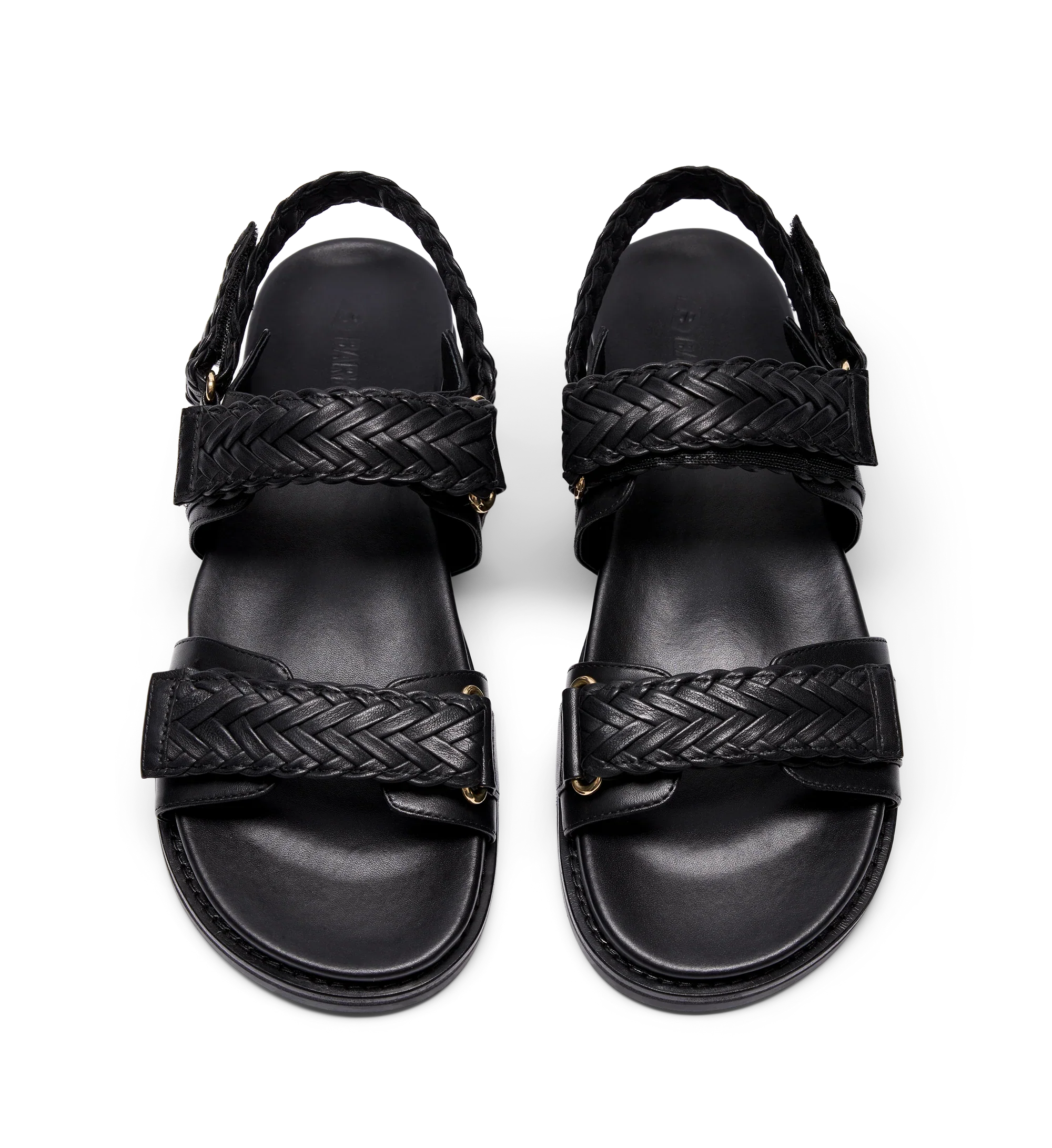 Cygnet Black Leather Chunky Sandals