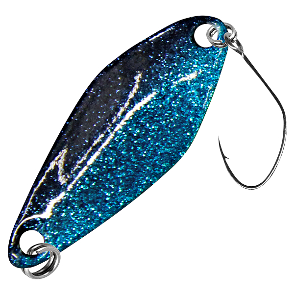 FTM Trout Spoon Tremo (2.3 g, Black\/Blue Glitter, Pink)