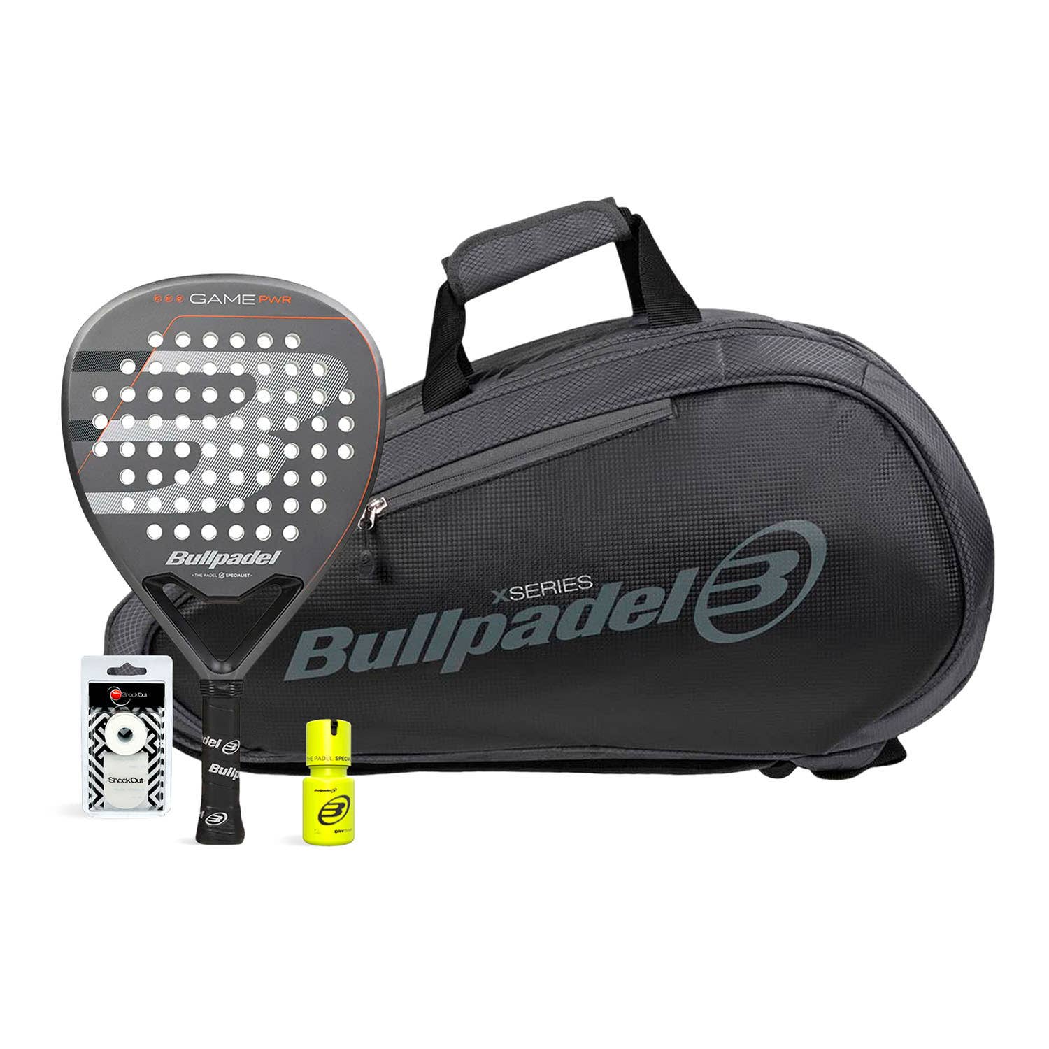 BULLPDEL GAME PWR PACK GRAY PADELBAG AVANT 2 DRY GRIP