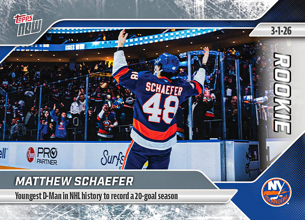 Matthew Schaefer - 2025-26 NHL Topps NOW® - Sticker # 111 Pack - PR: 2050