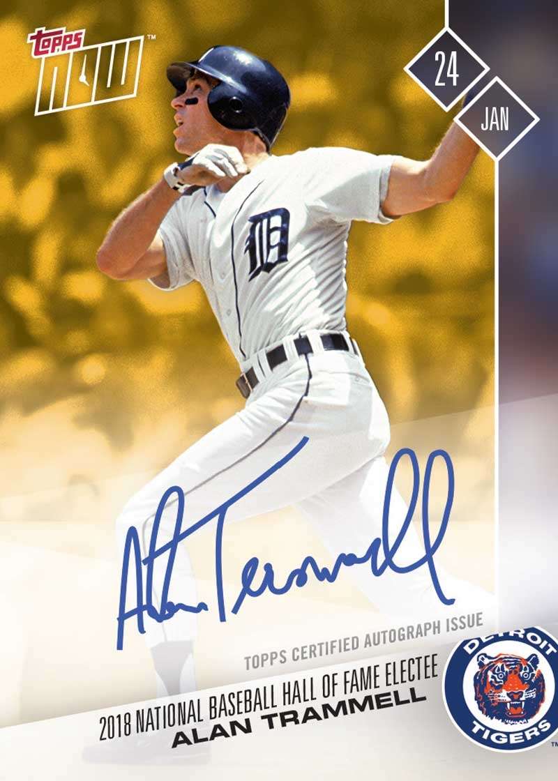 On-Card Autograph # to 1 - Alan Trammell - TOPPS NOW®