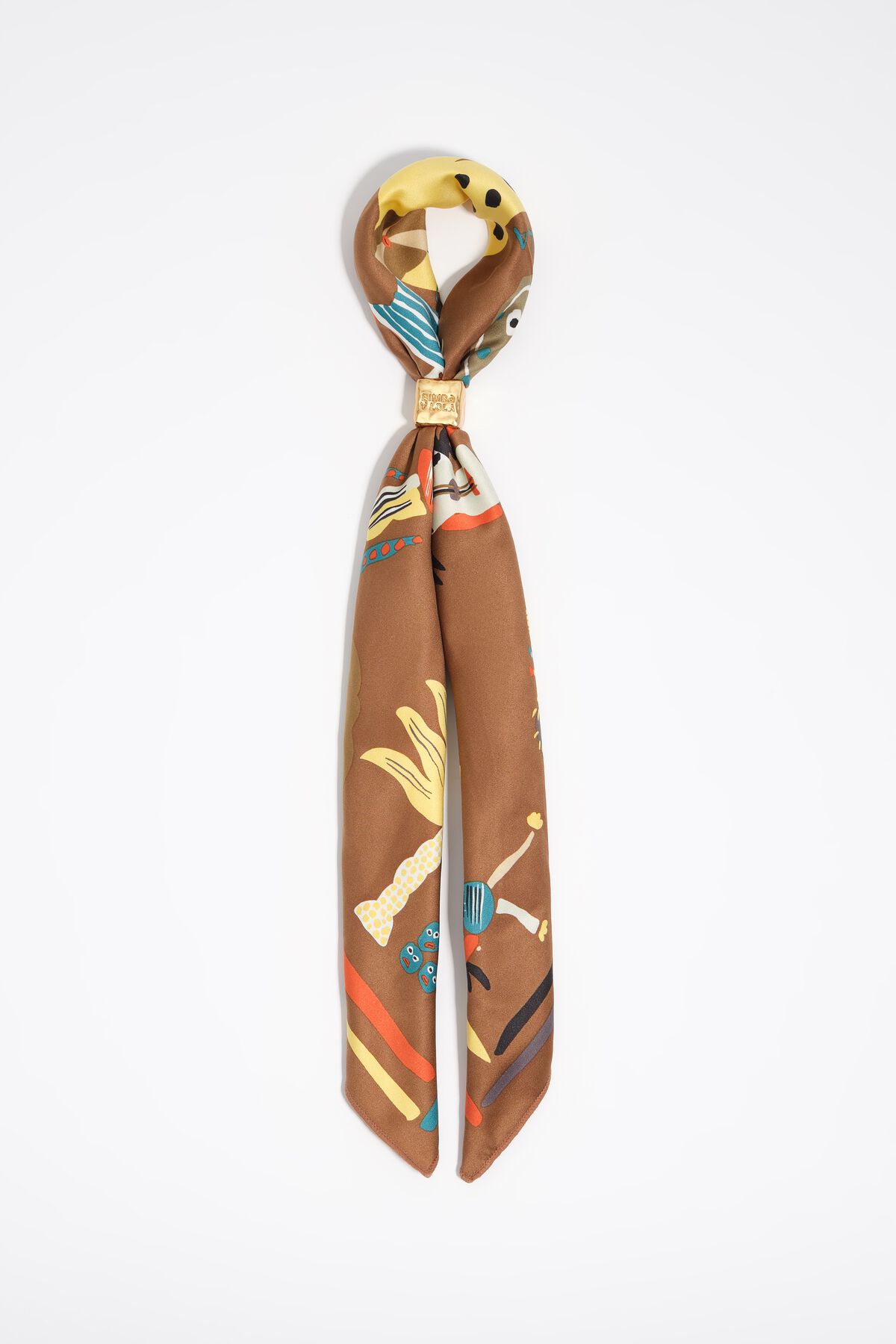 Brown island party scarf bag charm