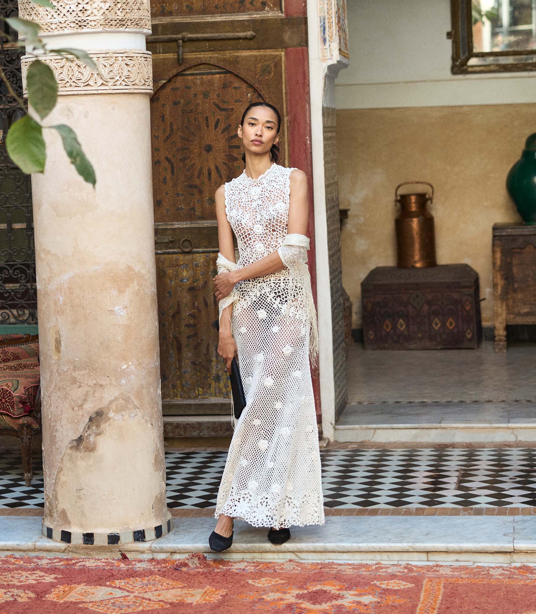 Evaneline Maxi Dress - Pearl
