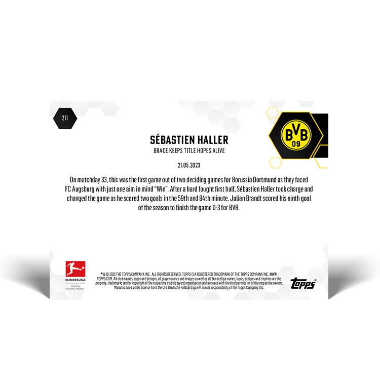 Topps UK - Brace keeps title hopes alive - Bundesliga TOPPS NOW® Card #211
