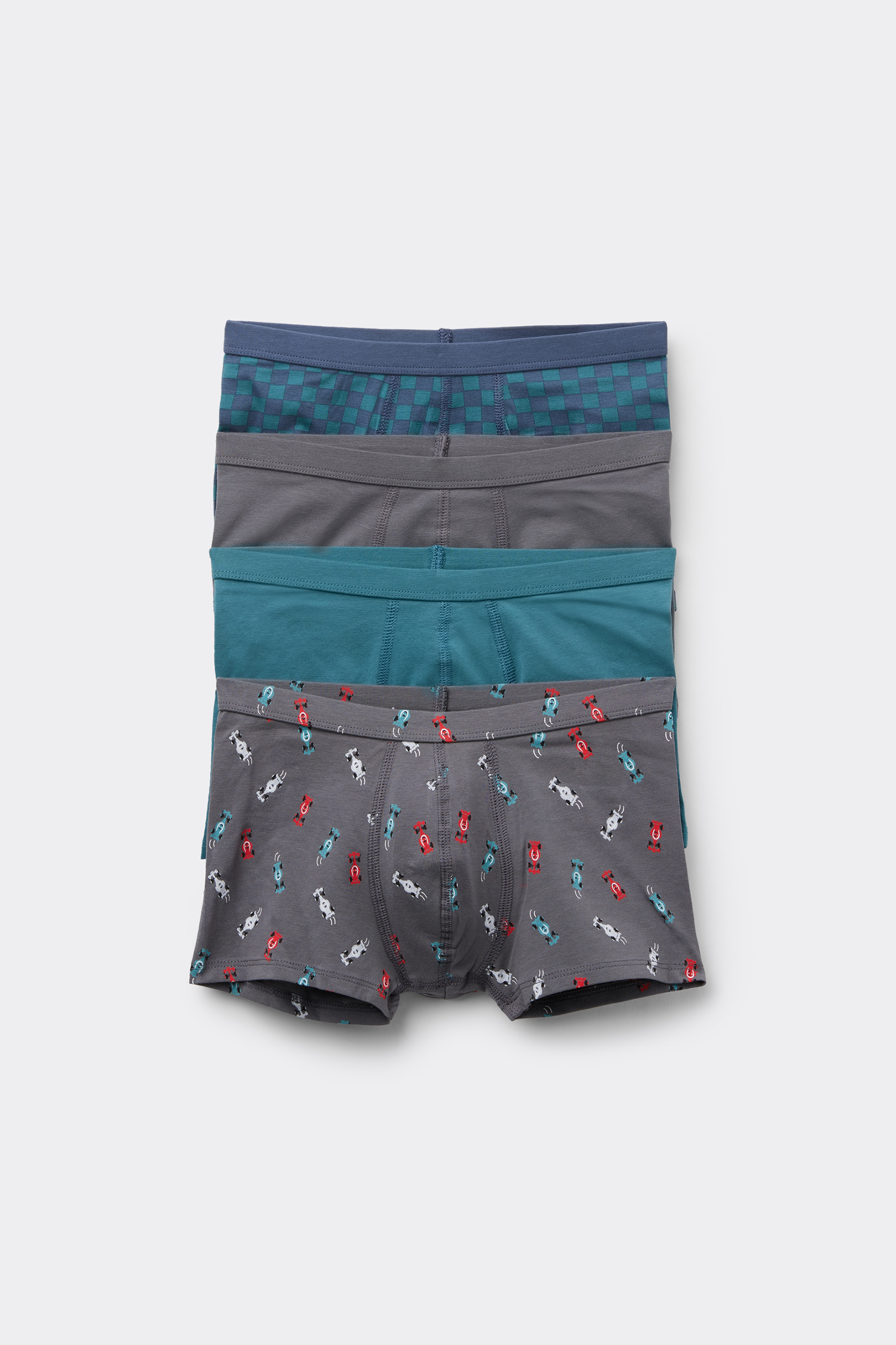 4 Pairs of Boys' Printed Cotton Boxers