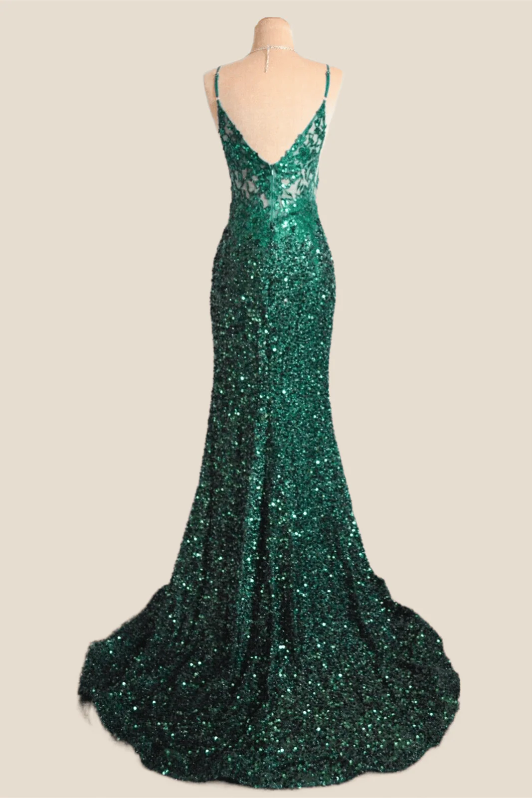 Emerald Green Sequin Mermaid Long Party Dress