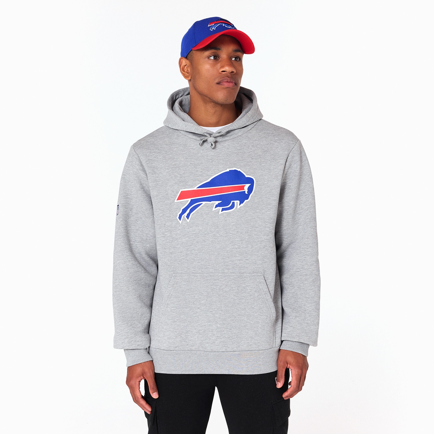 Buffalo Bills Logo Hoodie NFL Sweatshirt Grey