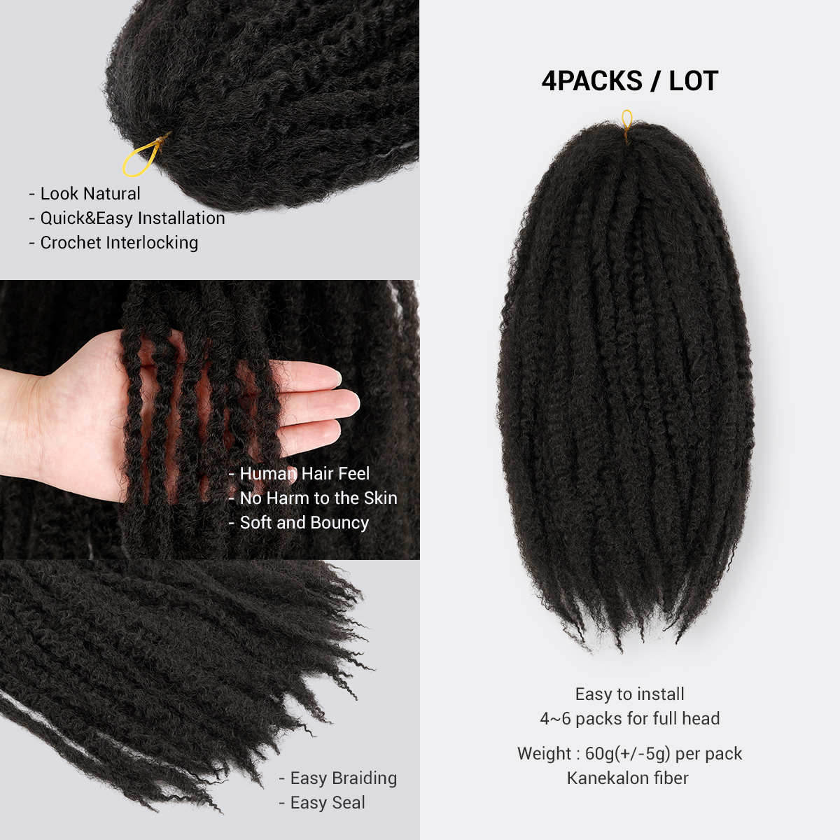 Authentic Synthetic Hair Crochet Braids Afro Twist 18