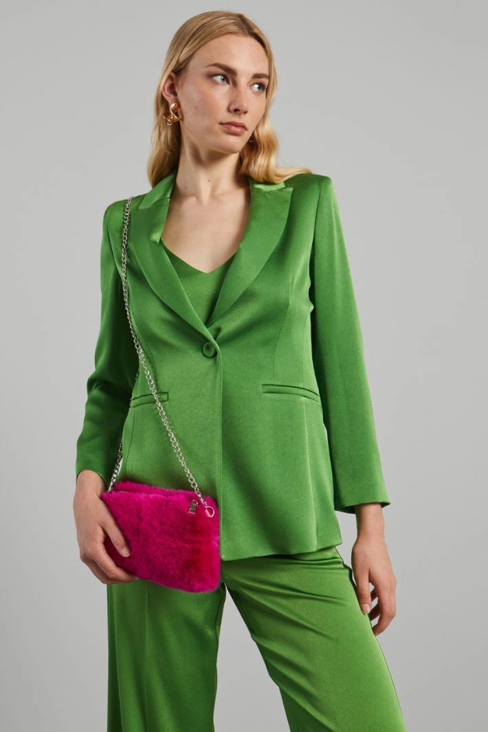 Bag in soft and warm fabric - FUCSHIA SILVER