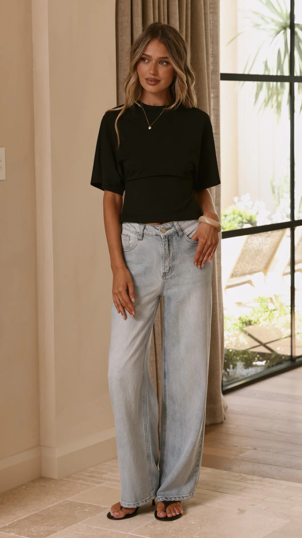 Tarah Straight Leg Jeans - Light Blue Denim