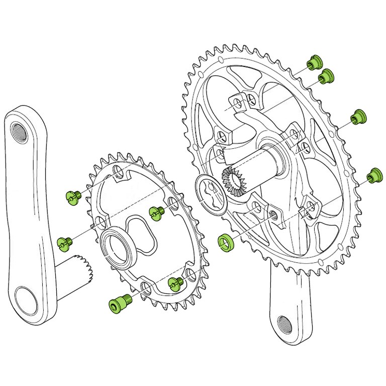 Campagnolo FC-SR100 / FCAT300 Chainring Bolts Set