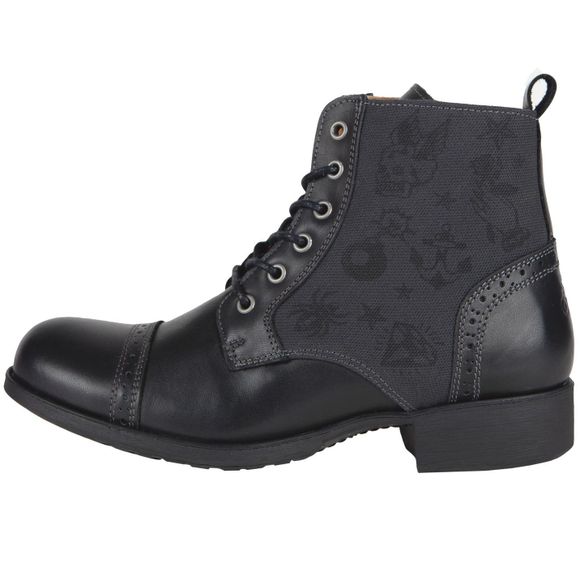 Demi-bottes Helstons MEHARI CUIR TEXTILE - Noir / GrisRef : HS0991