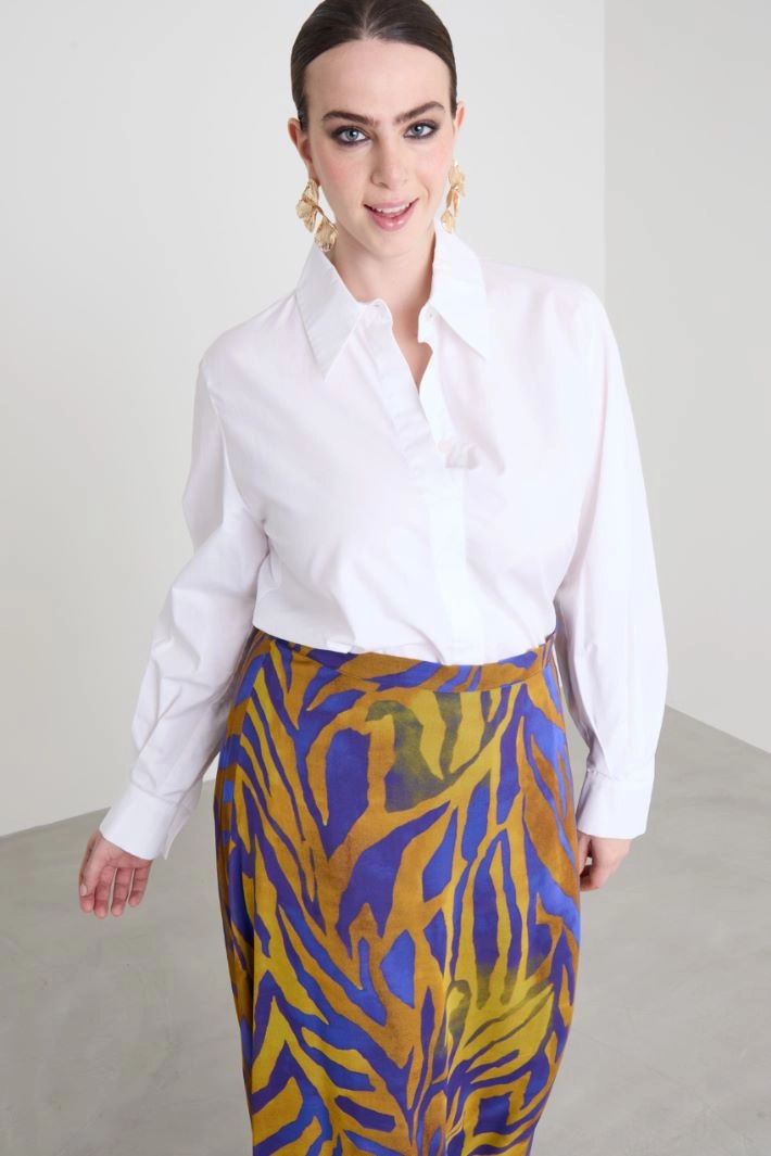 Cotton poplin shirt - WHITE