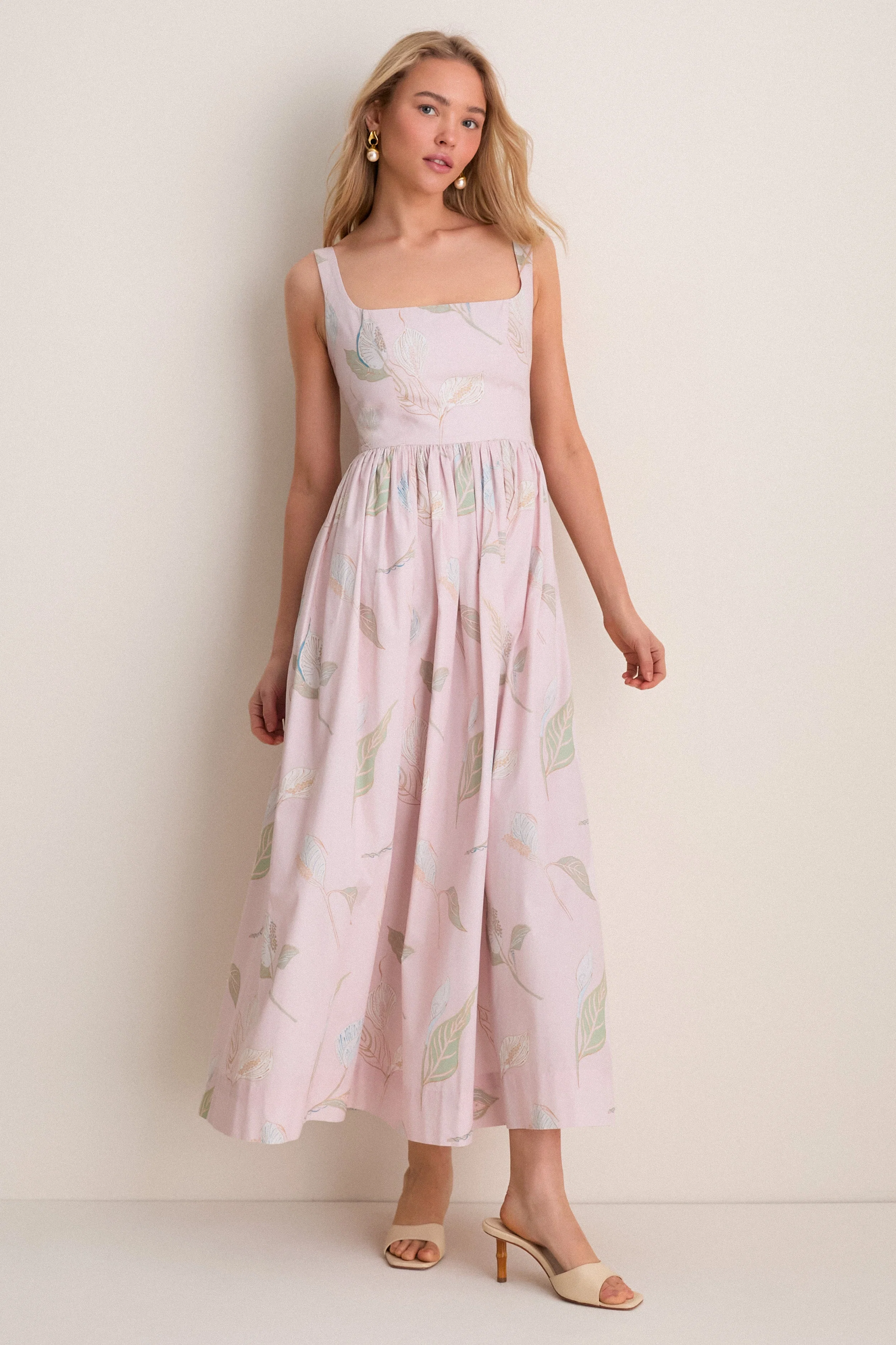 Rose Peace Lily Scoop Neck Dress