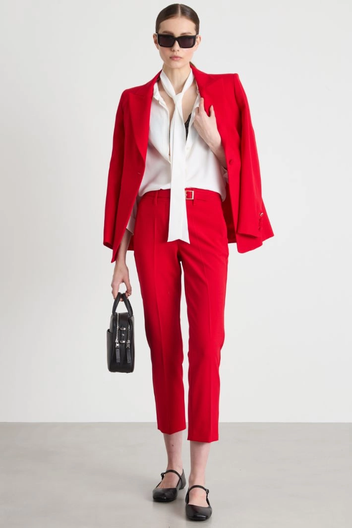 Canvas cigarette trousers - RED