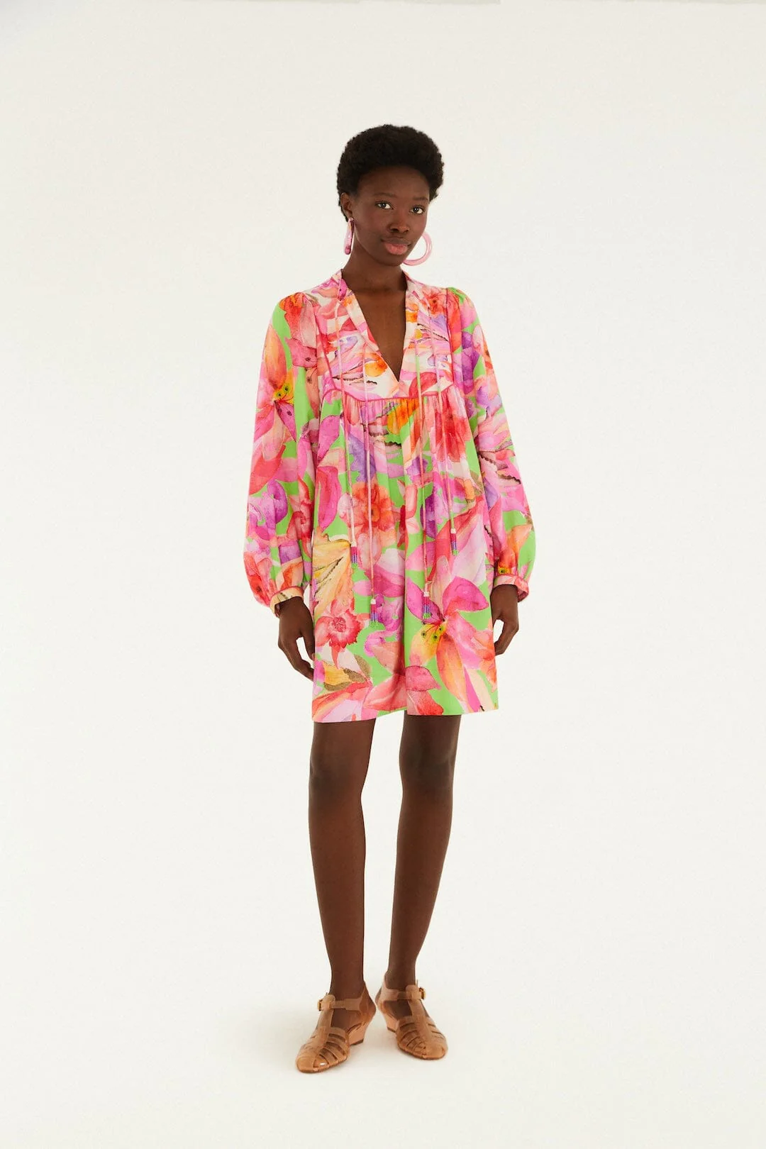Multicolor Artsy Flora Mini Dress
