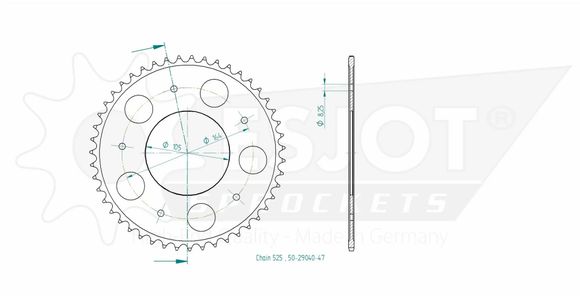 Esjot crown 47 teethRef: Esjo00028A / 12112989