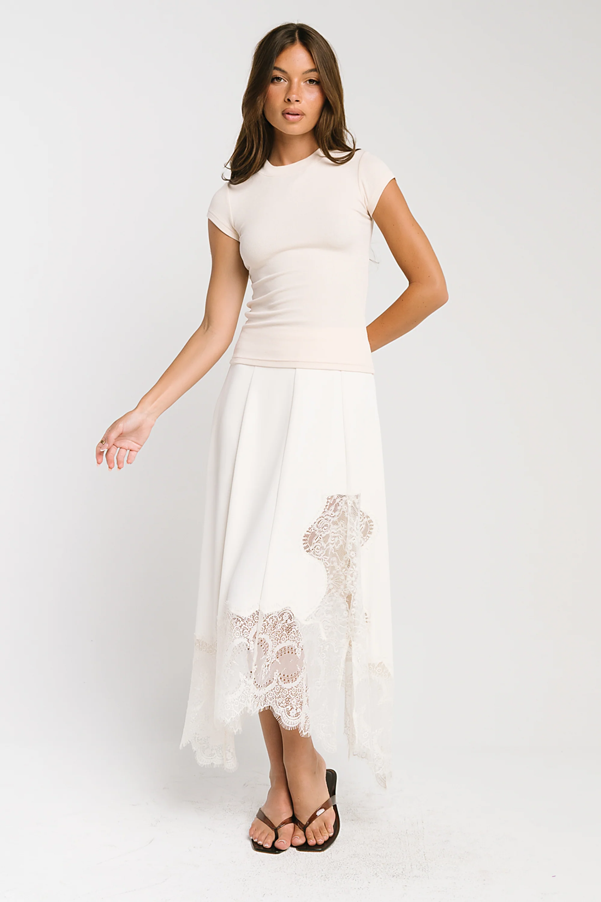Asher Ribbed Top in Cream