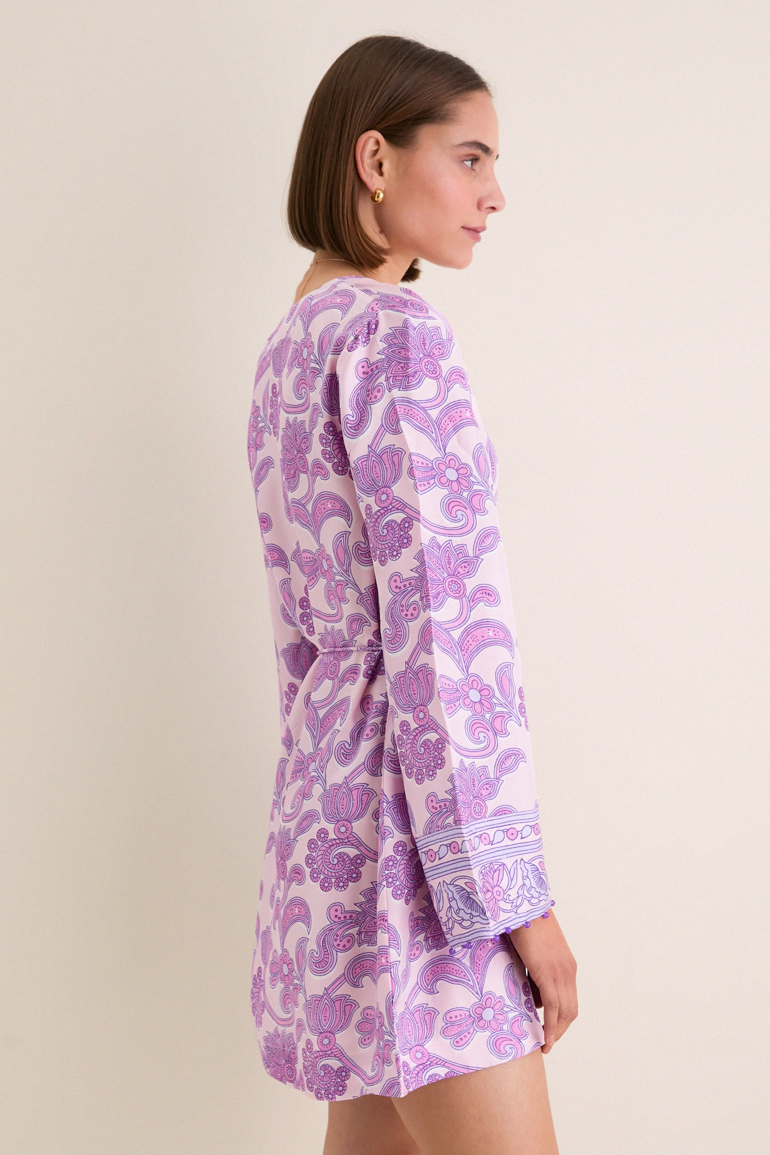Brocade Amethyst Jaya Mini Dress