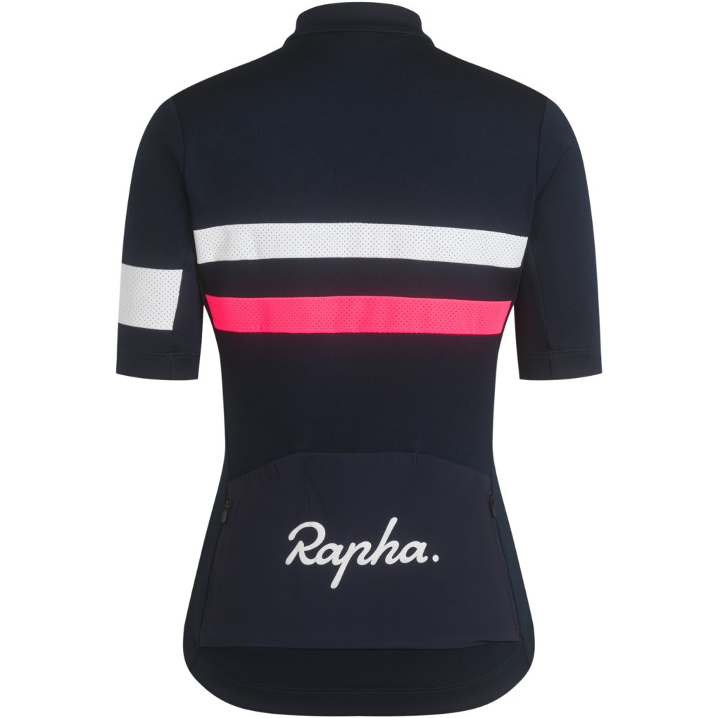 Rapha Brevet Short Sleeve Jersey Women - dark navy/high-vis pink/white