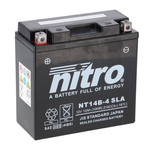 Nitro Battery NT14B-4 Firm SLA Acid Type Maintenance Free/Ready to UseRef: yt14b-4 -n- / nt14b-4 sla