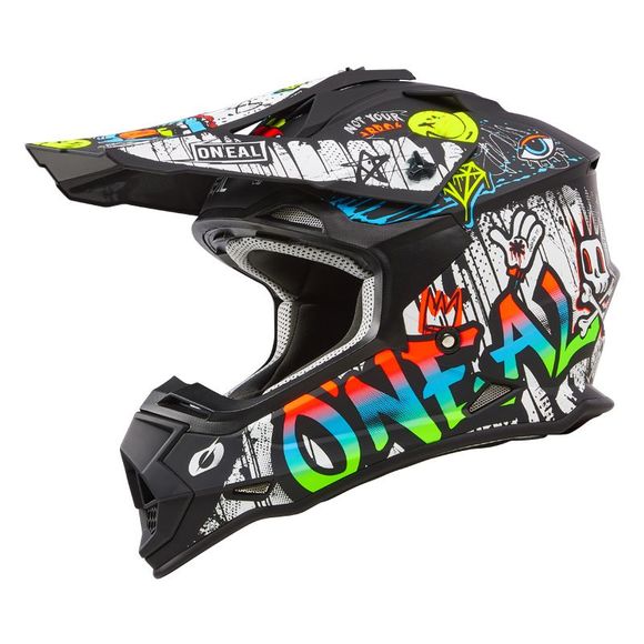 O'Neal 2SRS - RANCID V24 2024 cross Helmet - Black / WhiteRef: OL1944