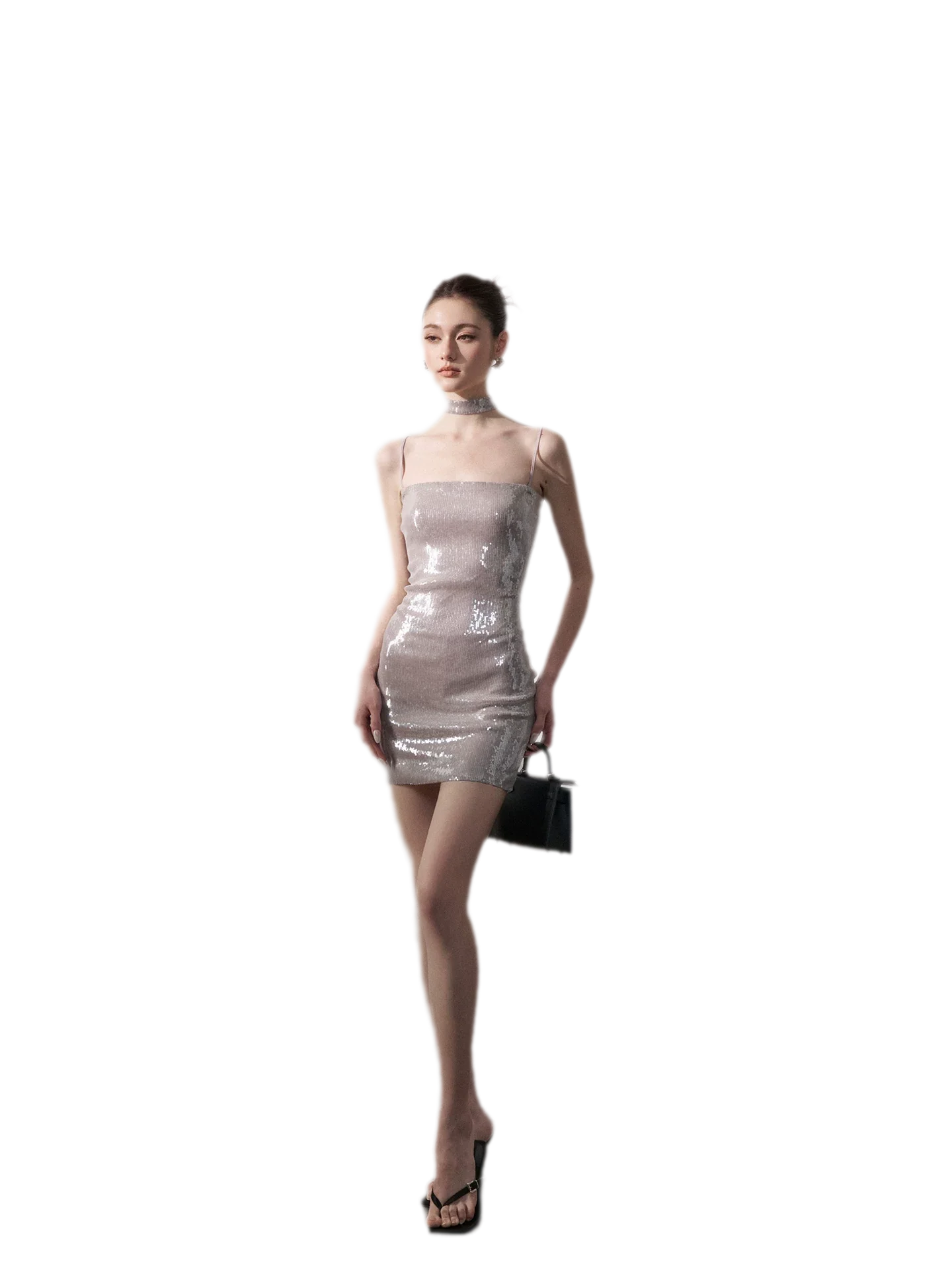 Sequin Choker Mini Dress