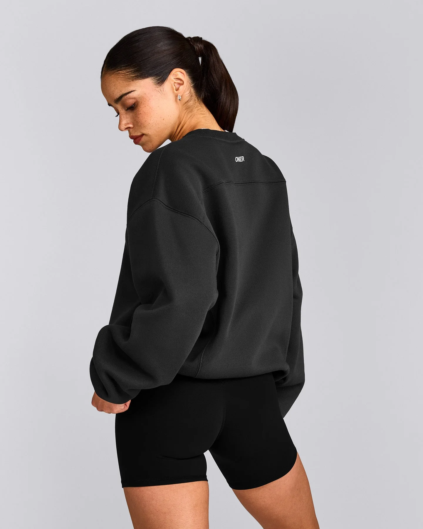 Foundations Cosy Crew Neck Sweatshirt | Soft Black