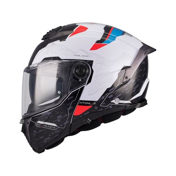 MT HELMETS ATOM 2 SV - HIGHLANDS - Black / White Modular HelmetRef: MTH0214