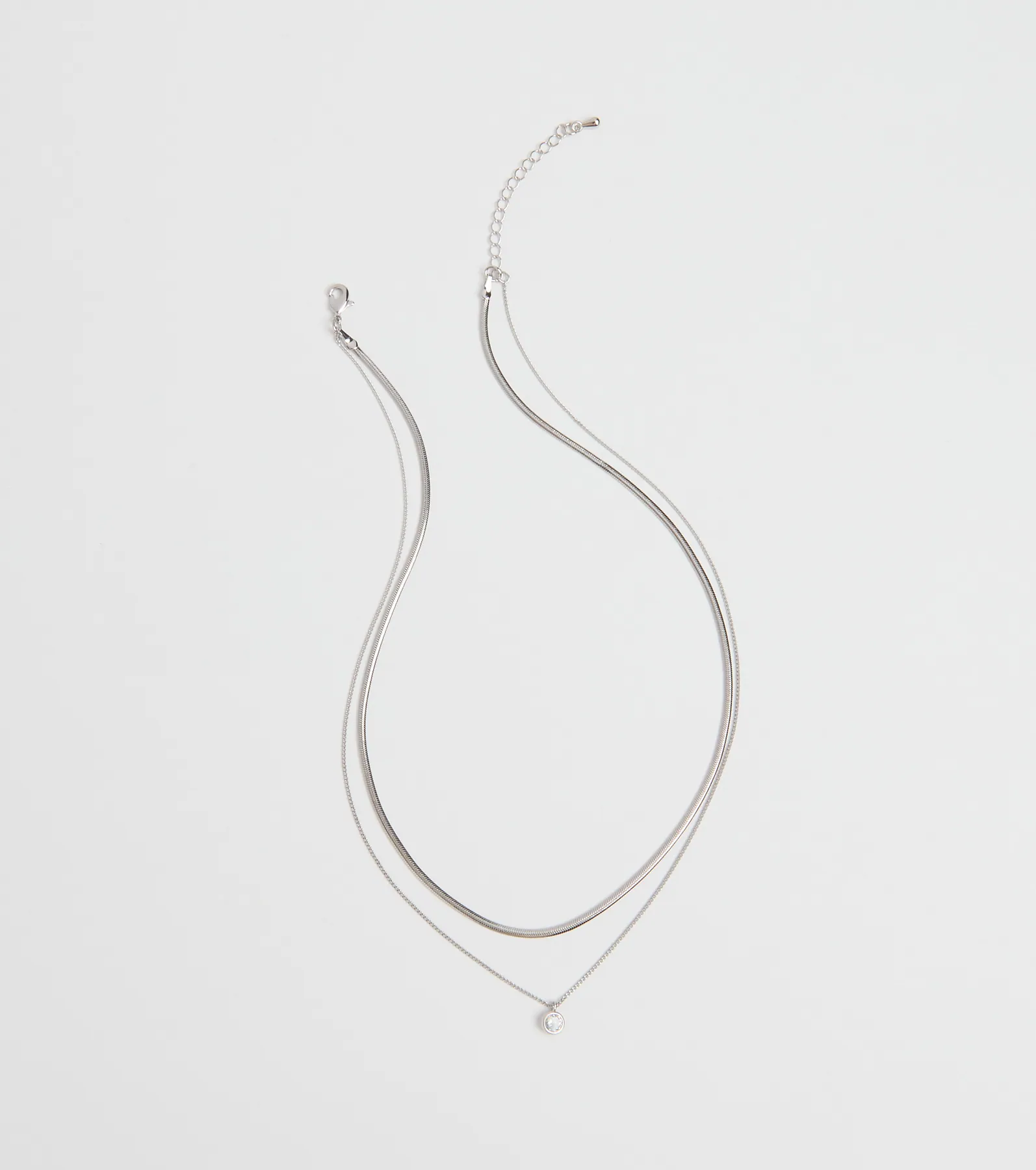 Simple Touch Rhinestone Layered Necklace