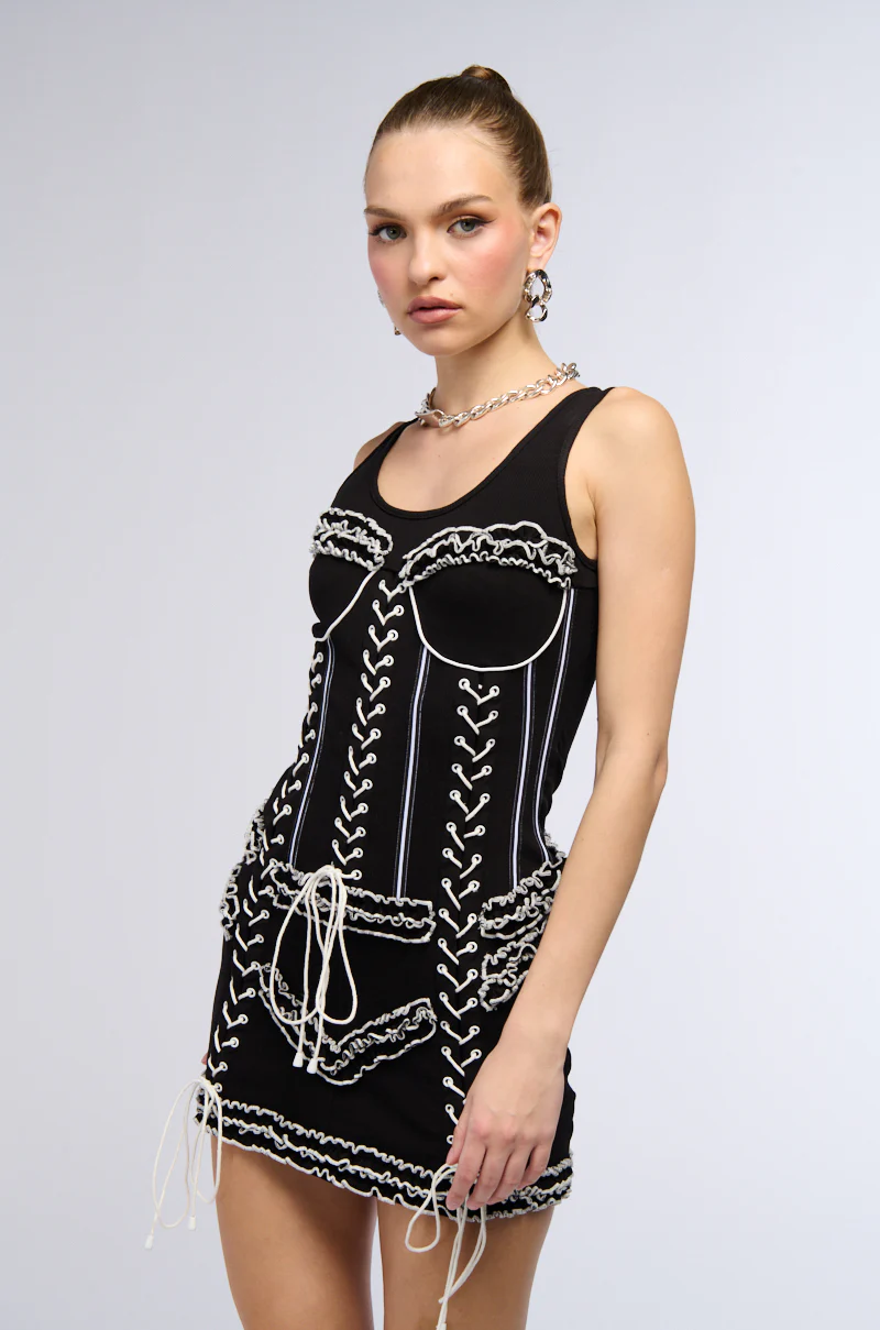 Just A Girl Corset Lined Mini Dress