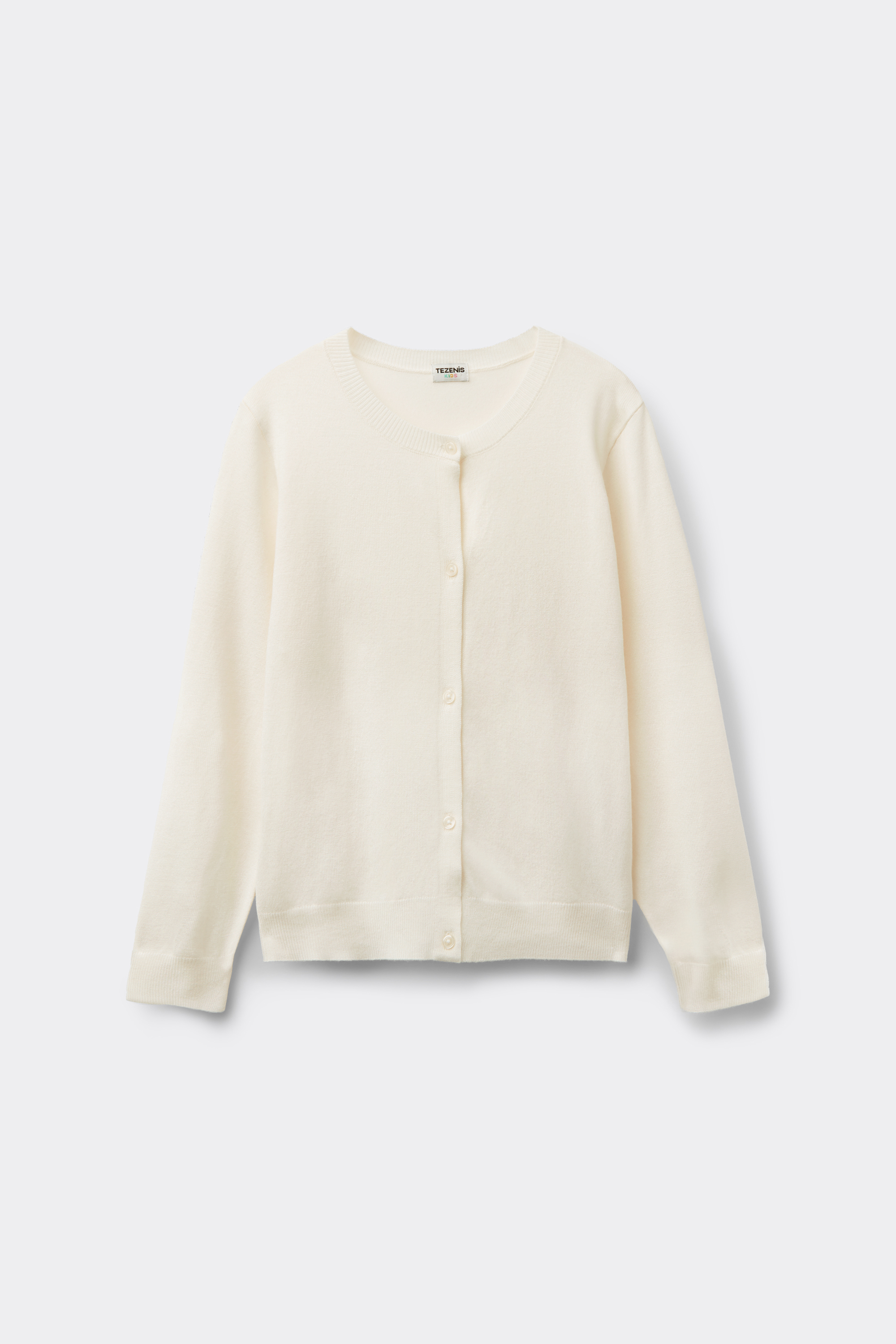 Girls’ Round Neck Cardigan with Buttons