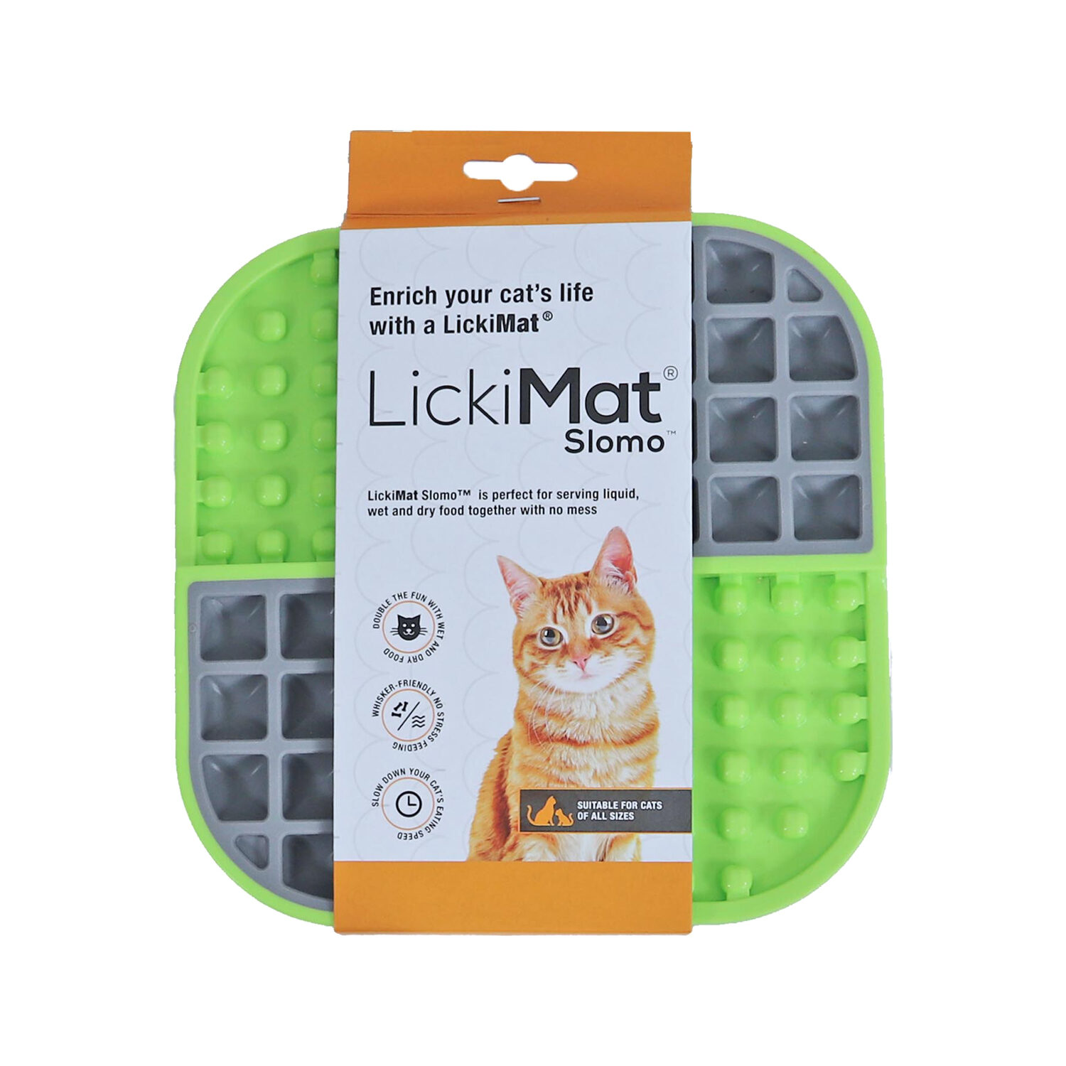 LickiMat Slomo Cat - Green/grey - 20 cm