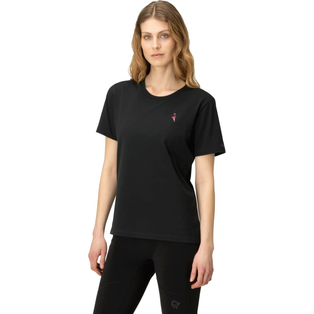 Norrona /29 cotton activity embroidery T-Shirt Women - Caviar