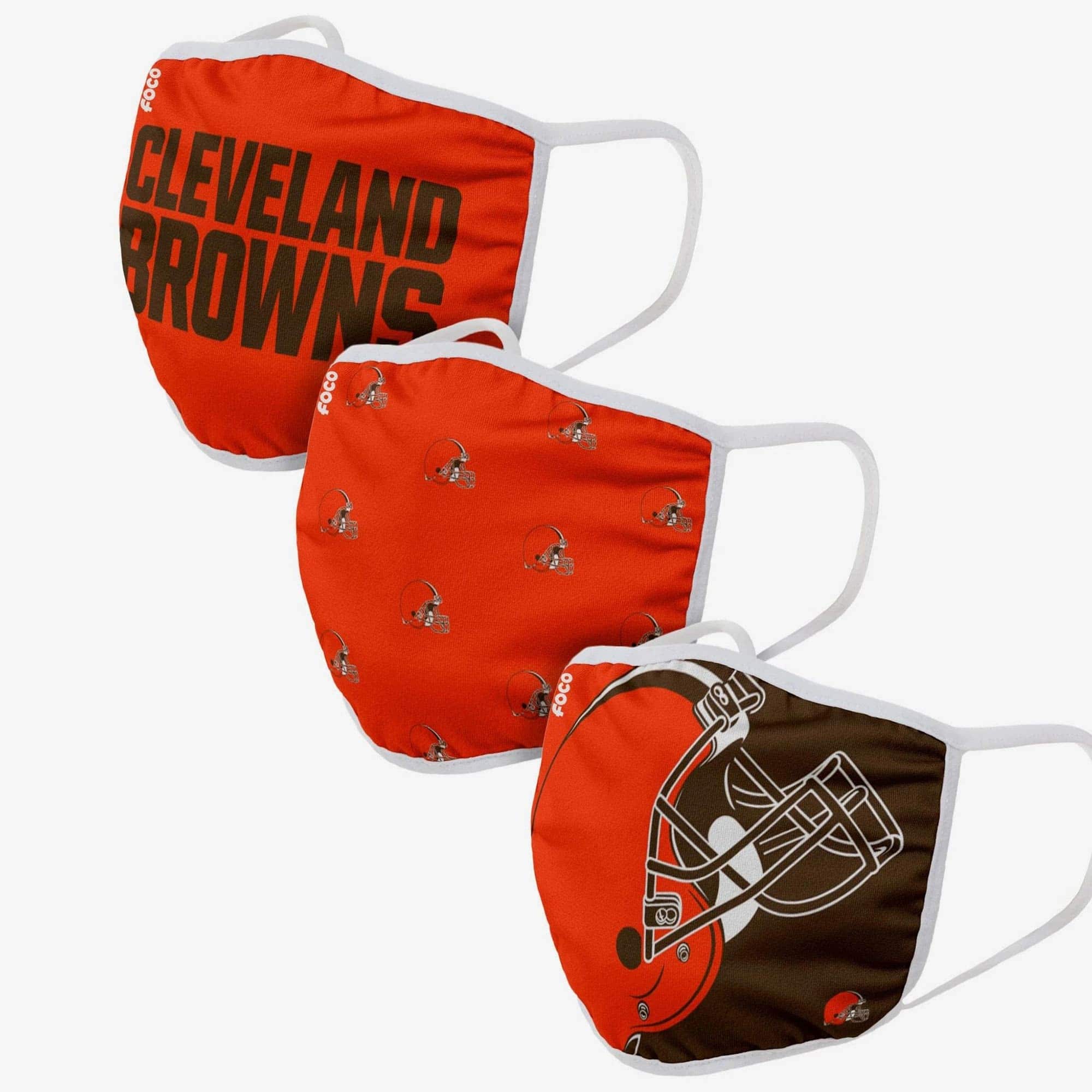 Cleveland Browns Face Covering NFL Face Mask (3-Pack)