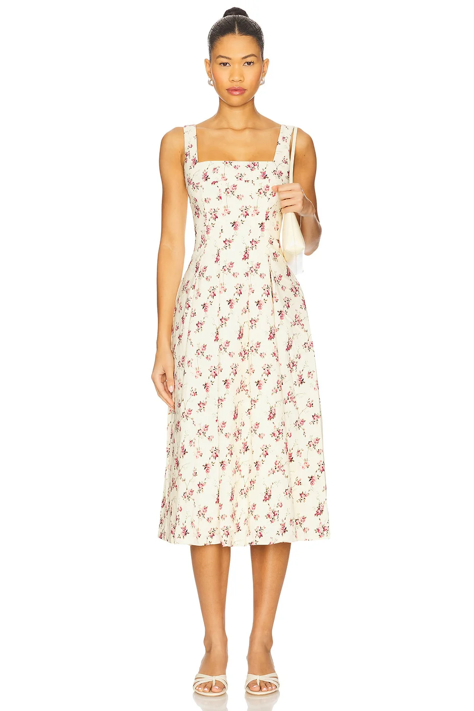 x REVOLVE Corset Pleated Midi Dress