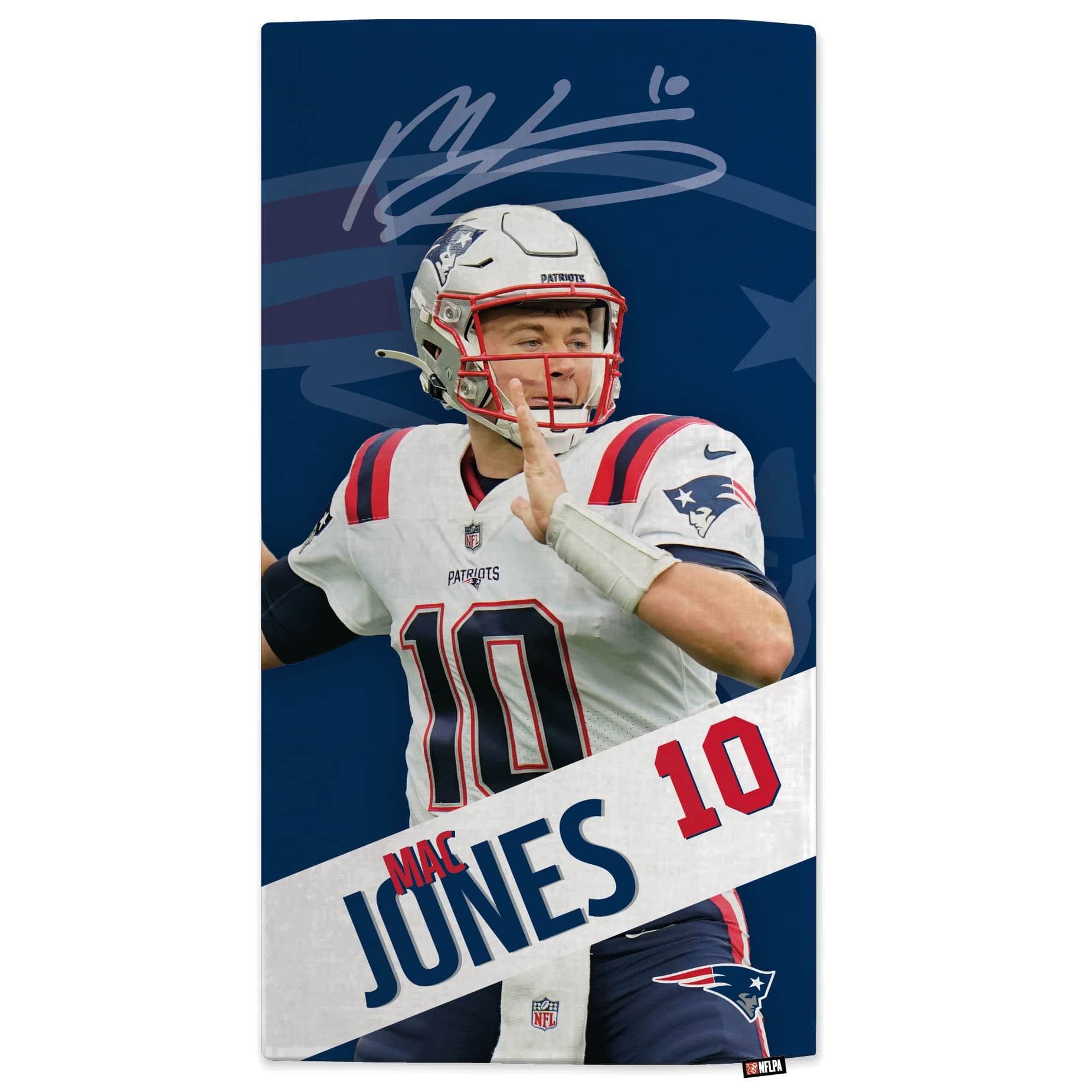Mac Jones New England Patriots NFL Beach Towel