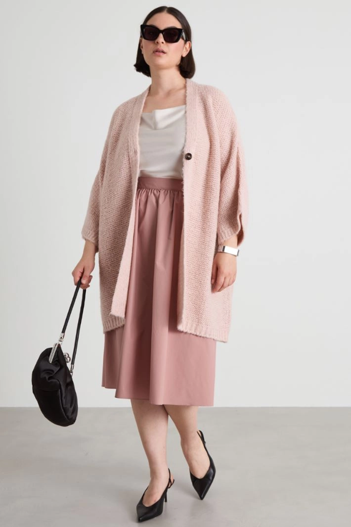 Flared taffeta skirt - ANTIQUE PINK