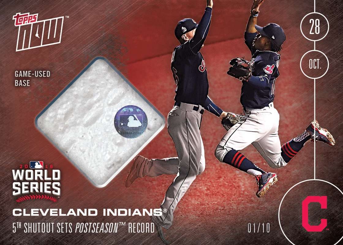 RELIC CARD # TO 10 - Cleveland Indians Set Postseason Record With 5th Shutout - TOPPS NOW