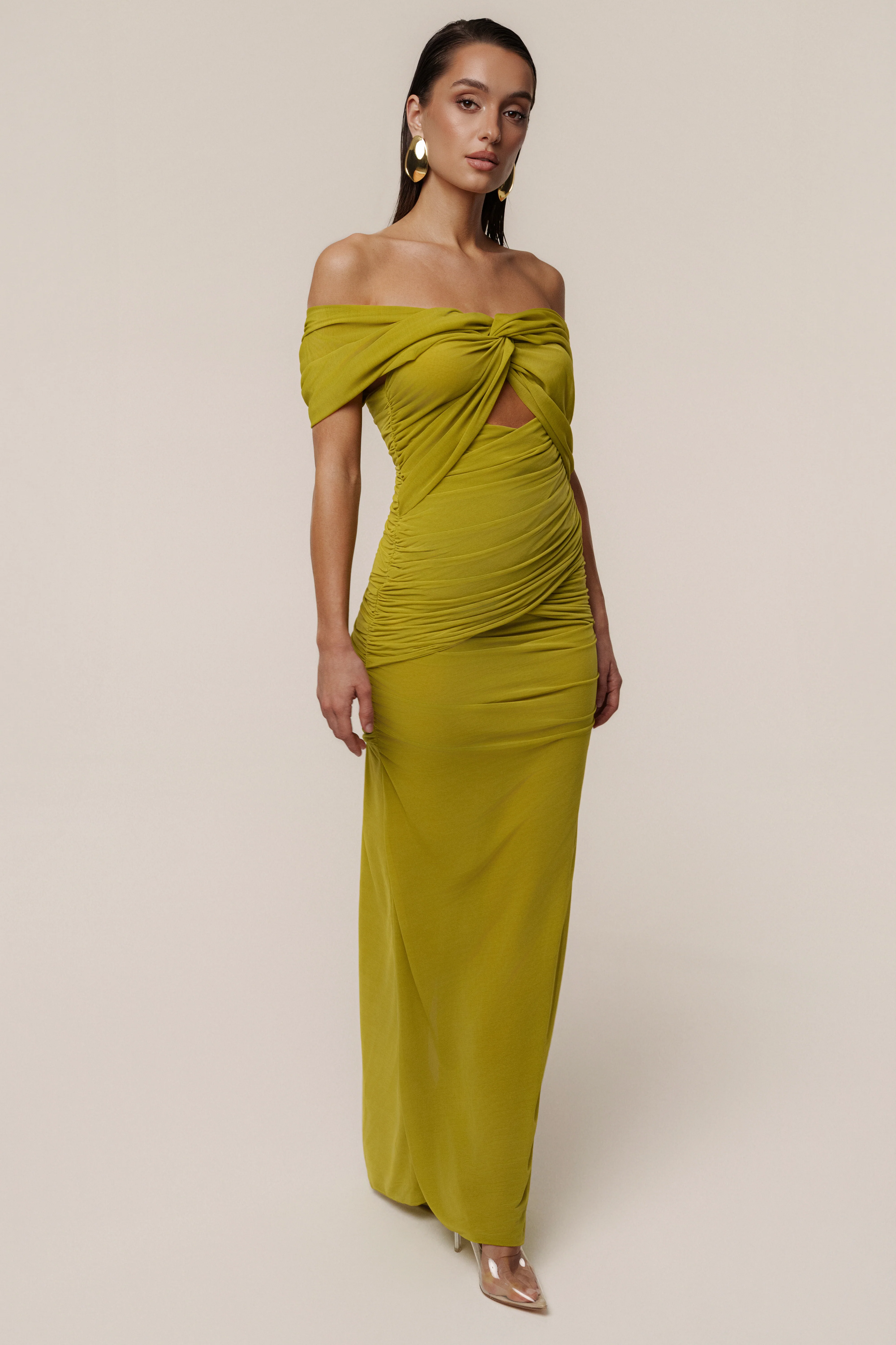 Moss Alessandra Off Shoulder Maxi Dress
